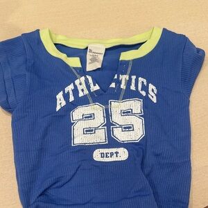 No Boundaries Blue and Green Athletics Tee